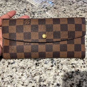 Brown Checkered Wallet